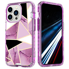 Coque Ultra Fine Silicone Souple Housse Etui 360 Degres Avant et Arriere YJ2 pour Apple iPhone 15 Pro Violet