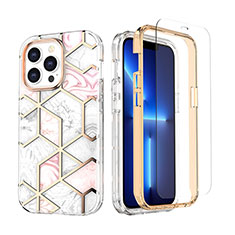 Coque Ultra Fine Silicone Souple Housse Etui 360 Degres Avant et Arriere YJ3 pour Apple iPhone 13 Pro Blanc