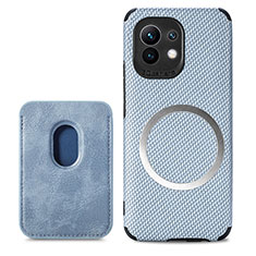 Coque Ultra Fine Silicone Souple Housse Etui avec Aimante Magnetique A05 pour Xiaomi Mi 11 5G Bleu