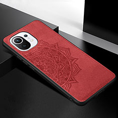 Coque Ultra Fine Silicone Souple Housse Etui avec Aimante Magnetique A08 pour Xiaomi Mi 11 5G Rouge