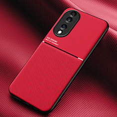 Coque Ultra Fine Silicone Souple Housse Etui avec Aimante Magnetique pour Huawei Honor 70 5G Rouge