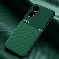 Coque Ultra Fine Silicone Souple Housse Etui avec Aimante Magnetique pour Huawei P50 Vert