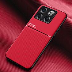 Coque Ultra Fine Silicone Souple Housse Etui avec Aimante Magnetique pour OnePlus 10T 5G Rouge