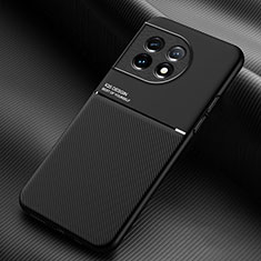 Coque Ultra Fine Silicone Souple Housse Etui avec Aimante Magnetique pour OnePlus 11 5G Noir