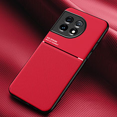 Coque Ultra Fine Silicone Souple Housse Etui avec Aimante Magnetique pour OnePlus Ace 2 Pro 5G Rouge