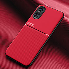 Coque Ultra Fine Silicone Souple Housse Etui avec Aimante Magnetique pour Oppo A1 Pro 5G Rouge