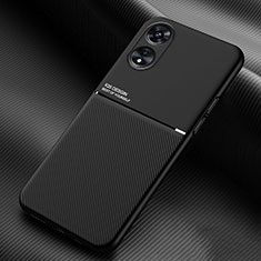 Coque Ultra Fine Silicone Souple Housse Etui avec Aimante Magnetique pour Oppo A17 Noir