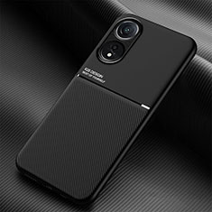 Coque Ultra Fine Silicone Souple Housse Etui avec Aimante Magnetique pour Oppo A38 Noir