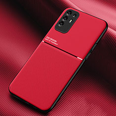 Coque Ultra Fine Silicone Souple Housse Etui avec Aimante Magnetique pour Oppo A95 5G Rouge