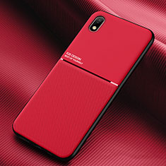 Coque Ultra Fine Silicone Souple Housse Etui avec Aimante Magnetique pour Samsung Galaxy A01 Core Rouge