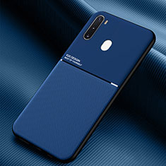 Coque Ultra Fine Silicone Souple Housse Etui avec Aimante Magnetique pour Samsung Galaxy A21 European Bleu