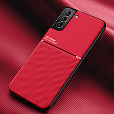 Coque Ultra Fine Silicone Souple Housse Etui avec Aimante Magnetique pour Samsung Galaxy S22 5G Rouge