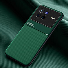 Coque Ultra Fine Silicone Souple Housse Etui avec Aimante Magnetique pour Vivo X80 5G Vert