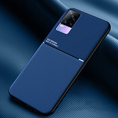 Coque Ultra Fine Silicone Souple Housse Etui avec Aimante Magnetique pour Vivo Y73 (2021) Bleu