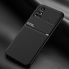 Coque Ultra Fine Silicone Souple Housse Etui avec Aimante Magnetique pour Xiaomi Poco M4 Pro 4G Noir