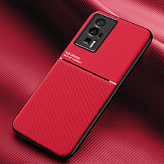 Coque Ultra Fine Silicone Souple Housse Etui avec Aimante Magnetique pour Xiaomi Redmi K60 5G Rouge