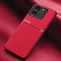 Coque Ultra Fine Silicone Souple Housse Etui avec Aimante Magnetique pour Xiaomi Redmi K60 Ultra 5G Rouge