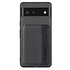 Coque Ultra Fine Silicone Souple Housse Etui avec Aimante Magnetique S01D pour Google Pixel 6 5G Noir