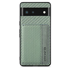 Coque Ultra Fine Silicone Souple Housse Etui avec Aimante Magnetique S01D pour Google Pixel 6 5G Vert