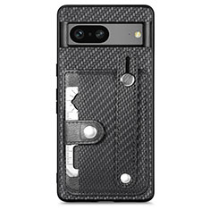 Coque Ultra Fine Silicone Souple Housse Etui avec Aimante Magnetique S01D pour Google Pixel 7a 5G Noir