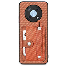 Coque Ultra Fine Silicone Souple Housse Etui avec Aimante Magnetique S01D pour Huawei Enjoy 50 Pro Marron