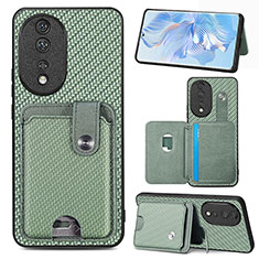 Coque Ultra Fine Silicone Souple Housse Etui avec Aimante Magnetique S01D pour Huawei Honor 80 5G Vert