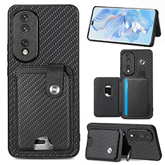 Coque Ultra Fine Silicone Souple Housse Etui avec Aimante Magnetique S01D pour Huawei Honor 80 Pro 5G Noir