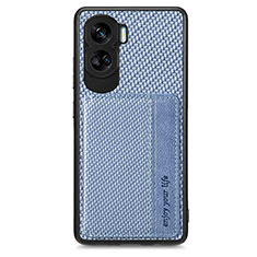 Coque Ultra Fine Silicone Souple Housse Etui avec Aimante Magnetique S01D pour Huawei Honor 90 Lite 5G Bleu