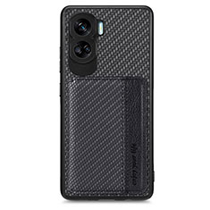 Coque Ultra Fine Silicone Souple Housse Etui avec Aimante Magnetique S01D pour Huawei Honor 90 Lite 5G Noir