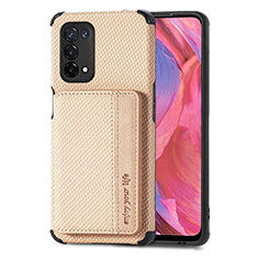 Coque Ultra Fine Silicone Souple Housse Etui avec Aimante Magnetique S01D pour Oppo A93 5G Or