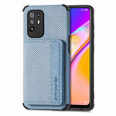 Coque Ultra Fine Silicone Souple Housse Etui avec Aimante Magnetique S01D pour Oppo A94 5G Bleu