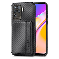 Coque Ultra Fine Silicone Souple Housse Etui avec Aimante Magnetique S01D pour Oppo F19 Pro Noir