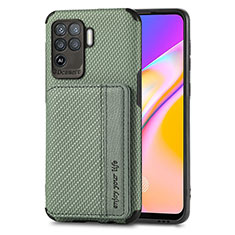 Coque Ultra Fine Silicone Souple Housse Etui avec Aimante Magnetique S01D pour Oppo F19 Pro Vert