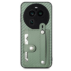 Coque Ultra Fine Silicone Souple Housse Etui avec Aimante Magnetique S01D pour Oppo Find X6 Pro 5G Vert