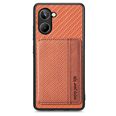 Coque Ultra Fine Silicone Souple Housse Etui avec Aimante Magnetique S01D pour Realme 10 4G Marron