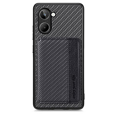 Coque Ultra Fine Silicone Souple Housse Etui avec Aimante Magnetique S01D pour Realme 10 4G Noir