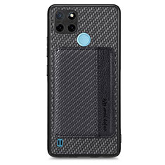 Coque Ultra Fine Silicone Souple Housse Etui avec Aimante Magnetique S01D pour Realme C25Y Noir