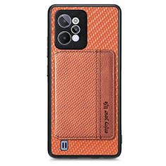 Coque Ultra Fine Silicone Souple Housse Etui avec Aimante Magnetique S01D pour Realme C31 Marron