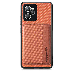 Coque Ultra Fine Silicone Souple Housse Etui avec Aimante Magnetique S01D pour Realme C35 Marron