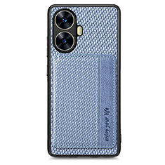 Coque Ultra Fine Silicone Souple Housse Etui avec Aimante Magnetique S01D pour Realme C55 Bleu