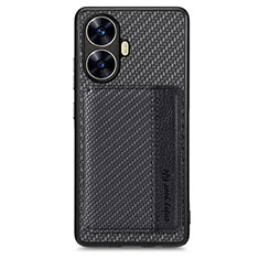 Coque Ultra Fine Silicone Souple Housse Etui avec Aimante Magnetique S01D pour Realme C55 Noir