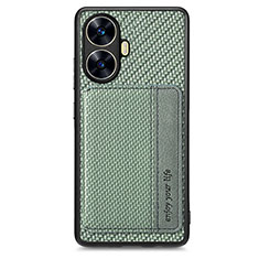 Coque Ultra Fine Silicone Souple Housse Etui avec Aimante Magnetique S01D pour Realme C55 Vert