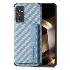 Coque Ultra Fine Silicone Souple Housse Etui avec Aimante Magnetique S01D pour Samsung Galaxy A15 LTE Bleu