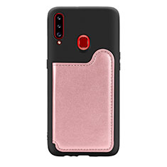 Coque Ultra Fine Silicone Souple Housse Etui avec Aimante Magnetique S01D pour Samsung Galaxy A20s Rose