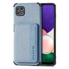 Coque Ultra Fine Silicone Souple Housse Etui avec Aimante Magnetique S01D pour Samsung Galaxy A22 5G Bleu