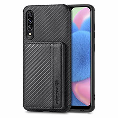 Coque Ultra Fine Silicone Souple Housse Etui avec Aimante Magnetique S01D pour Samsung Galaxy A30S Noir