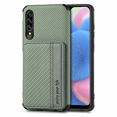 Coque Ultra Fine Silicone Souple Housse Etui avec Aimante Magnetique S01D pour Samsung Galaxy A30S Vert