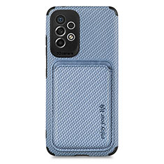 Coque Ultra Fine Silicone Souple Housse Etui avec Aimante Magnetique S01D pour Samsung Galaxy A33 5G Bleu