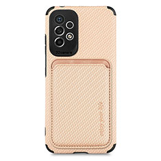 Coque Ultra Fine Silicone Souple Housse Etui avec Aimante Magnetique S01D pour Samsung Galaxy A33 5G Or