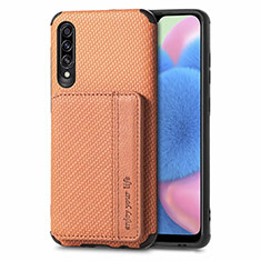 Coque Ultra Fine Silicone Souple Housse Etui avec Aimante Magnetique S01D pour Samsung Galaxy A50 Marron